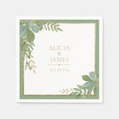Golden Greenery Paper Wedding Napkin Servet (Voorkant)