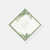 Golden Greenery Paper Wedding Napkin Servet (Hoek)