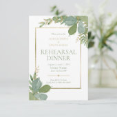 Golden Greenery Rehearsal Dinner Invitation Kaart (Staand voorkant)