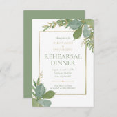 Golden Greenery Rehearsal Dinner Invitation Kaart (Voorkant / Achterkant)