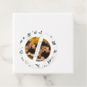 Golden Greenery Two Photo Kerstfeestay Bedankjes Labels (In situ)