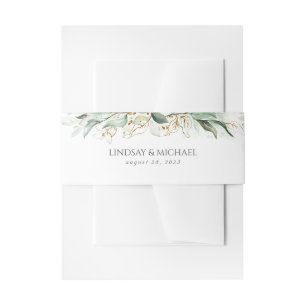 Golden Greenery Wedding Uitnodigingen Wikkel