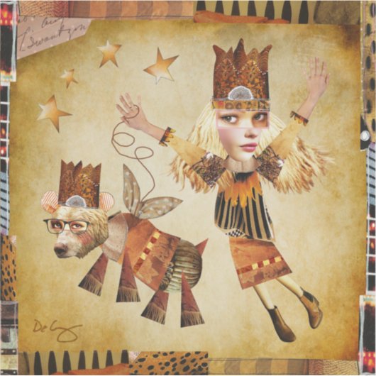 Golden Greta en haar grizzly Stickers (Voorkant)