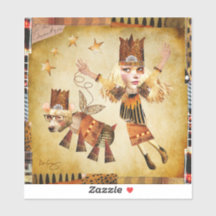 Golden Greta en haar grizzly Stickers