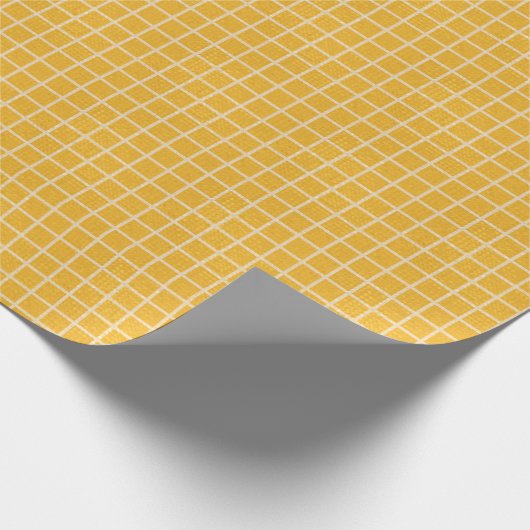 Golden Grid Premium Matte Wrapping Paper Cadeaupapier (Hoek)