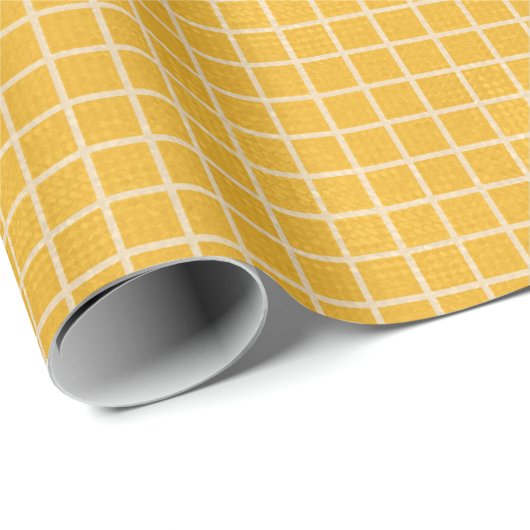 Golden Grid Premium Matte Wrapping Paper Cadeaupapier (Rol Hoek)