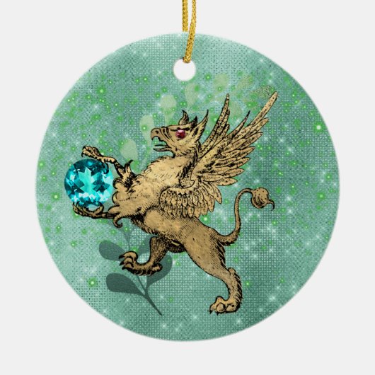 Golden Griffin Keramisch Ornament (Voorkant)