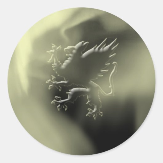 Golden griffin ronde sticker (Voorkant)