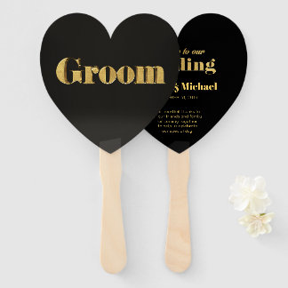 Golden Groom bruiloft Handwaaier