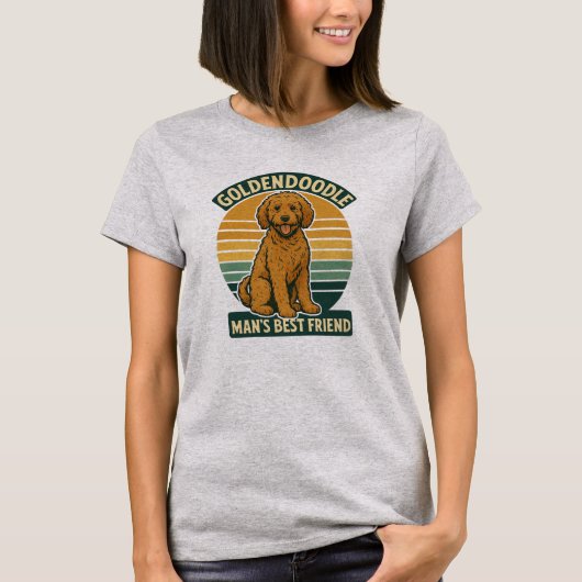 Golden Groove Festival – Retro Goldendoodle T-shirt (Voorkant)