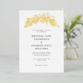 Golden grote bruine bruiloft folie uitnodiging (Staand Voorkant)