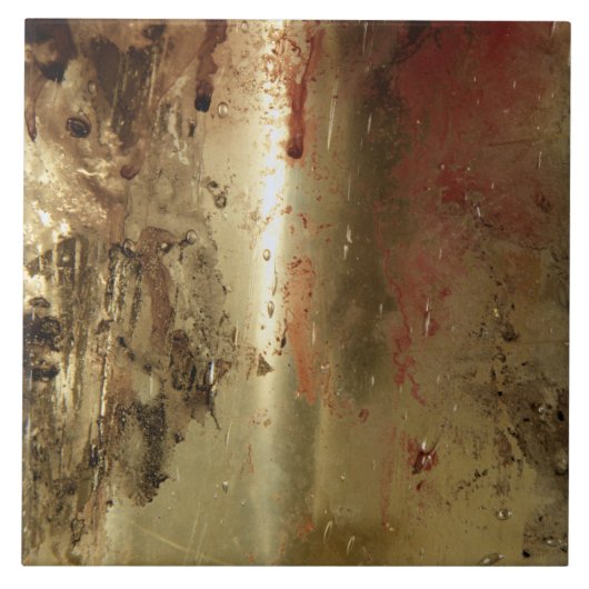 Golden grunge Ceramic Tile Tegeltje (Voorkant)