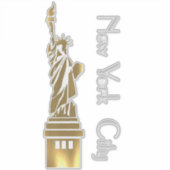GOLDEN GRUNGE STATUT OF LIBERTY STICKER (Voorkant)