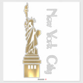 GOLDEN GRUNGE STATUT OF LIBERTY STICKER (Vel)