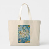 Golden Guardian Angel Art Canvas tas (Achterkant)