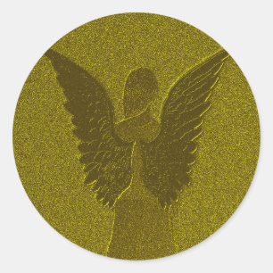 Golden Guardian Angel Ronde Sticker