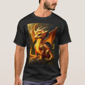 "Golden Guardian: Majestic Dragon T-shirt" T-shirt (Voorkant)