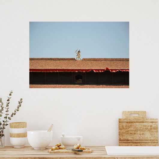 Golden Guardian, Nepal – Reisfotografie Afdrukken Poster (Keuken)