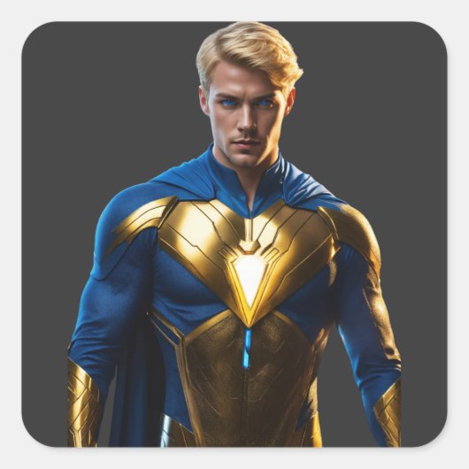"Golden Guardian: Vierkante Sticker (Voorkant)