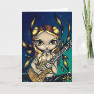 Golden Guitar Fairy Wenskaart Kaart