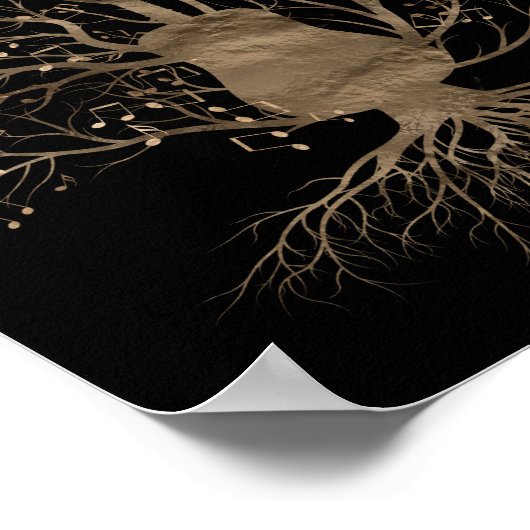 Golden Guitar Music Tree Poster (Hoek)