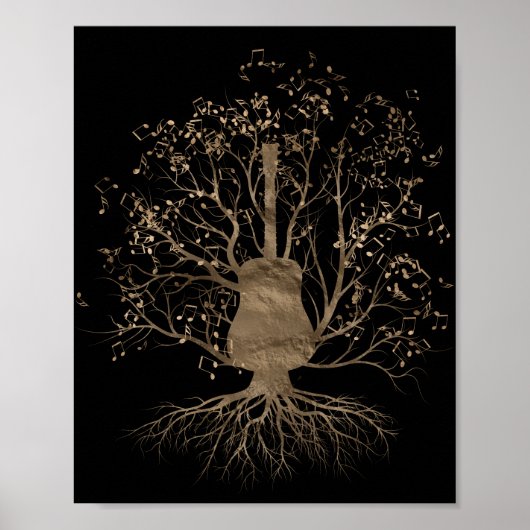 Golden Guitar Music Tree Poster (Voorkant)