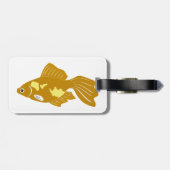 Golden Guppy Fish Schattigee tropische aquariumvis Bagagelabel (Achterkant horizontaal)