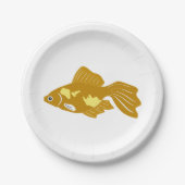 Golden Guppy Fish Schattigee tropische aquariumvis Papieren Bordje (Voorkant)