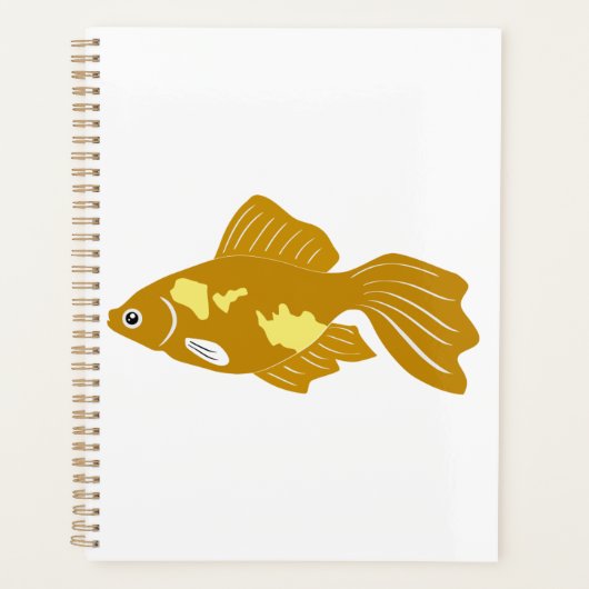 Golden Guppy Fish Schattigee tropische aquariumvis Planner (Voorkant)