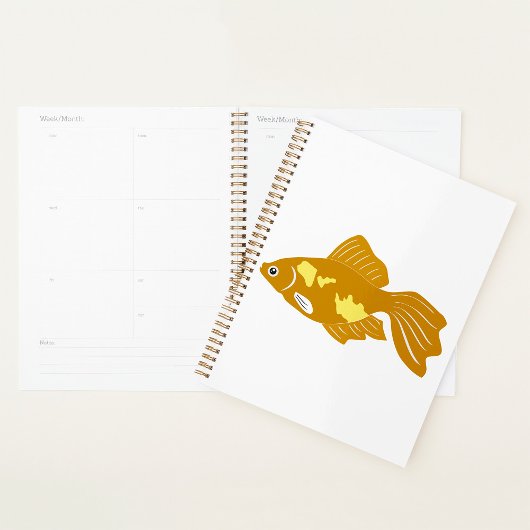 Golden Guppy Fish Schattigee tropische aquariumvis Planner