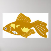 Golden Guppy Fish Schattigee tropische aquariumvis Poster (Voorkant)