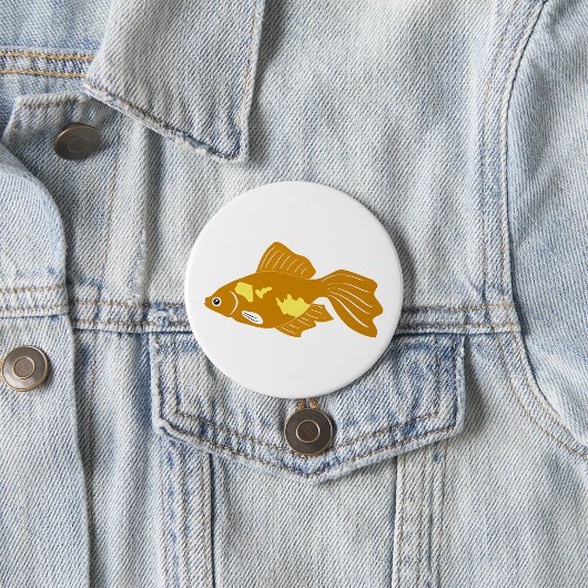 Golden Guppy Fish Schattigee tropische aquariumvis Ronde Button 7,6 Cm