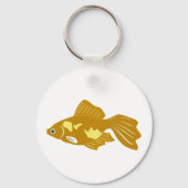 Golden Guppy Fish Schattigee tropische aquariumvis Sleutelhanger (Voorkant)