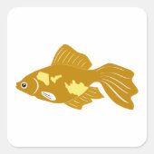 Golden Guppy Fish Schattigee tropische aquariumvis Vierkante Sticker (Voorkant)
