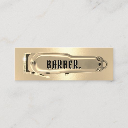 Golden Hair Clipper Kapper Shop Kapper Mini Visitekaartje (Voorkant)