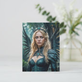 Golden-Haired Angel with black Wings Briefkaart (Staand voorkant)