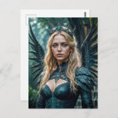 Golden-Haired Angel with black Wings Briefkaart (Voorkant / Achterkant)