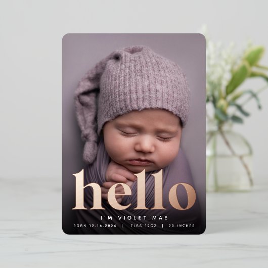 Golden Hallo | Aankondiging van de geboorte van Ro (Staand Voorkant)