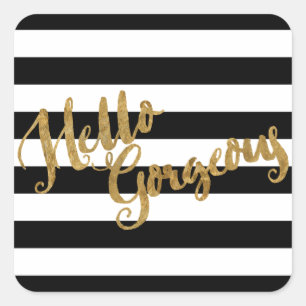 Golden Hallo Prachtige Stripes Vierkante Sticker