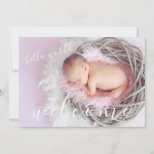 Golden Hallo Welcome Photo Baby Birth Announement Aankondiging (Voorkant)