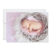 Golden Hallo Welcome Photo Baby Birth Announement