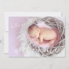 Golden Hallo Welcome Photo Baby Birth Announement Aankondiging