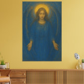 Golden Halo Blessing Angel – Sacred Blue Wing Guar Canvas Afdruk (Insitu (Woonkamer))