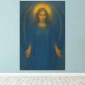 Golden Halo Blessing Angel – Sacred Blue Wing Guar Canvas Afdruk (Insitu (Houten vloer))