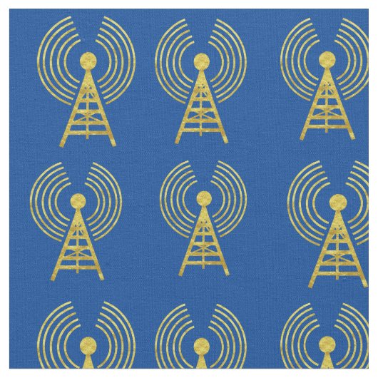 Golden Ham Radio Transmitters Fabric Stof (Close Up)