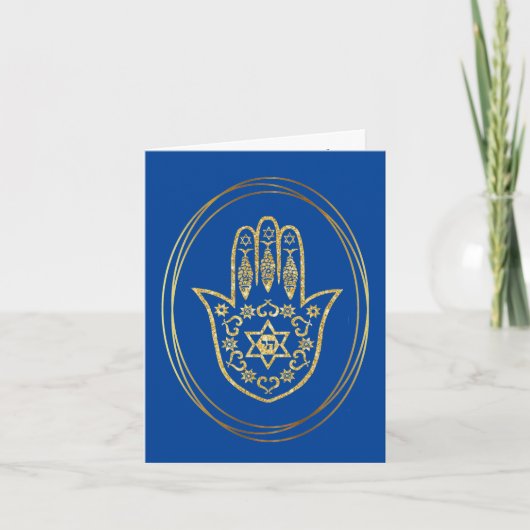 Golden Hamsa Chrismukkah Card Kaart (Voorkant)