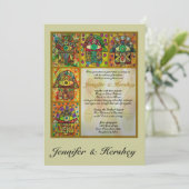 Golden Hamsa & Doves of Peace Weddenschap Kaart (Staand voorkant)