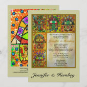 Golden Hamsa & Doves of Peace Weddenschap Kaart (Voorkant / Achterkant)