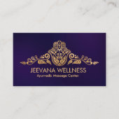 Golden Hamsa Hand Paisley Ornament Visitekaartje (Voorkant)