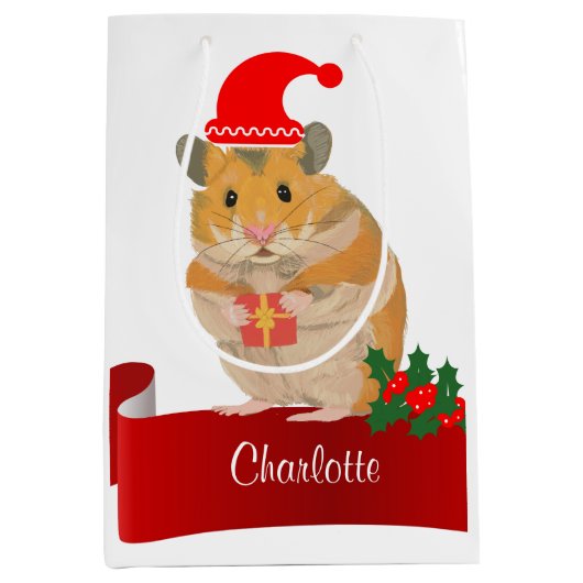 Golden Hamster gepersonaliseerd Medium Cadeauzakje (Voorkant)